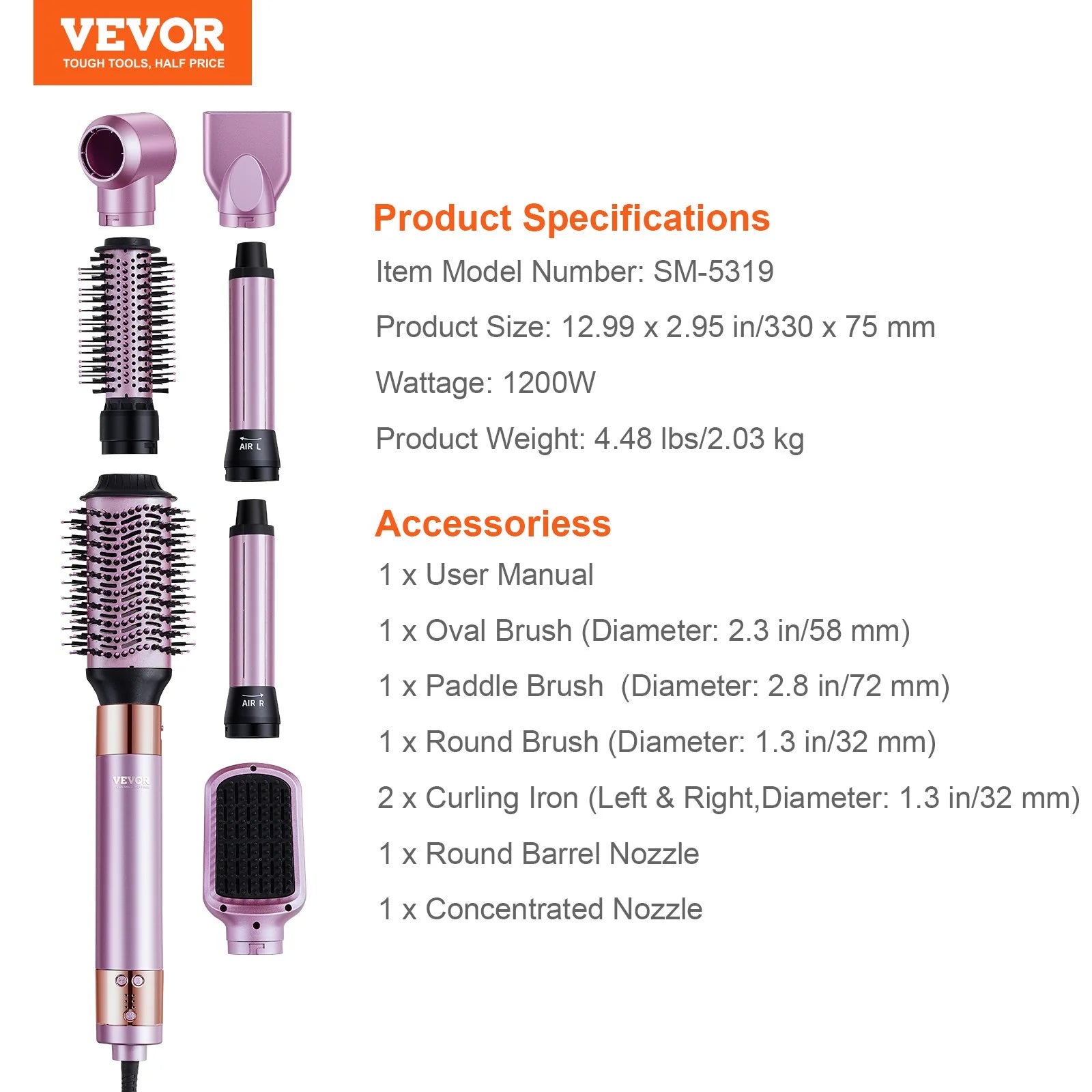 6-in-1 hot air brush
