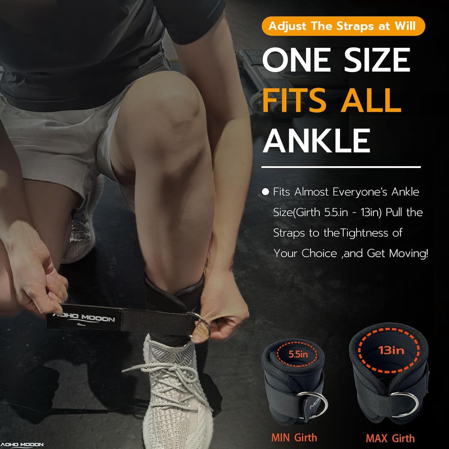 Comfortable Adjustable Padded Ankle Wrist Cuffs Neoprene Padded Straps D-Ring Glute Kickback for Cable Machine, Ideal for Glutes Exercises