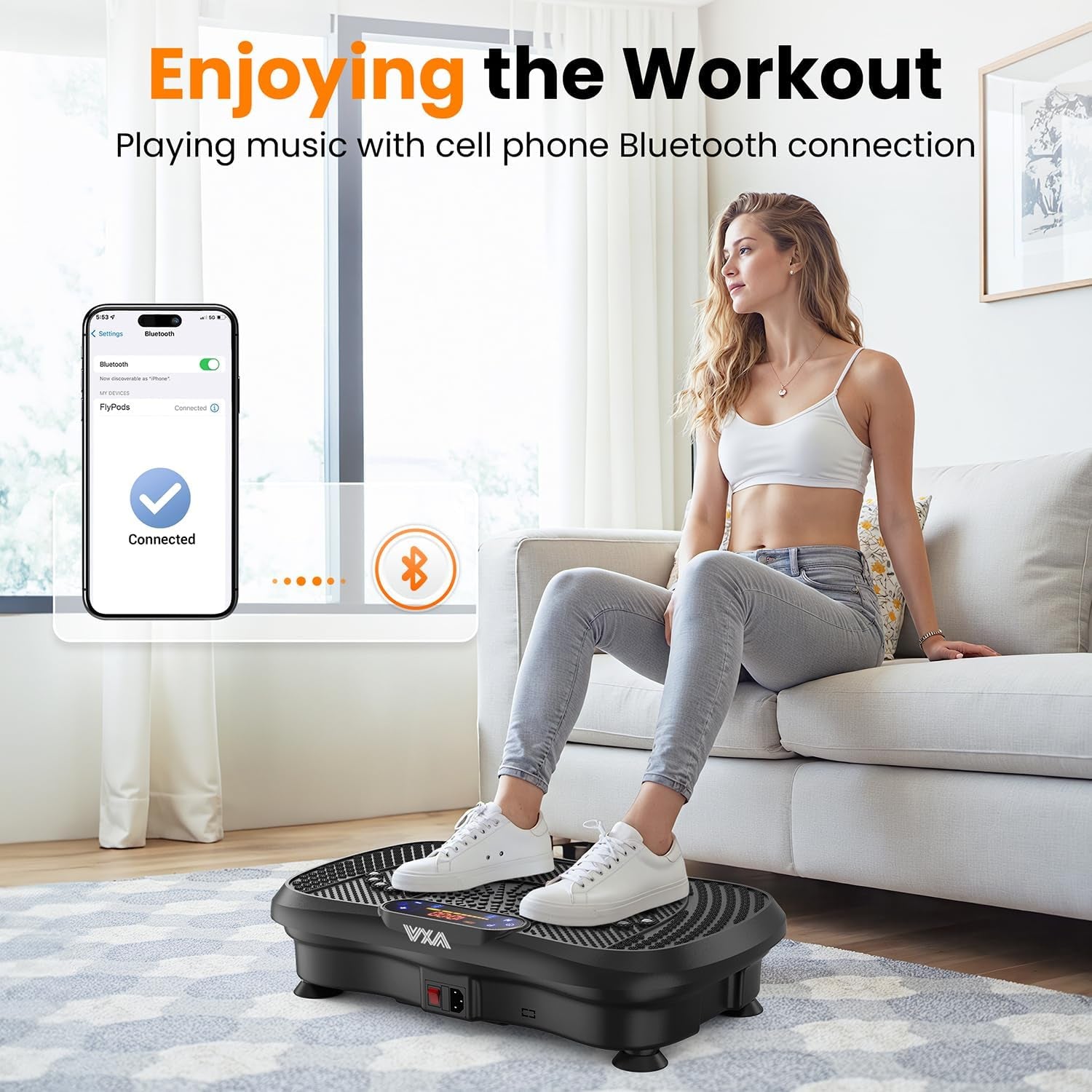 Vibration Plate Fitness Platform Exercise Machine Vibrating Lymphatic Drainage Shaking Full Body Shaker Workout Vibrate Stand Shake Board Sport Gym for Weight Loss Fat Burner for Women Men