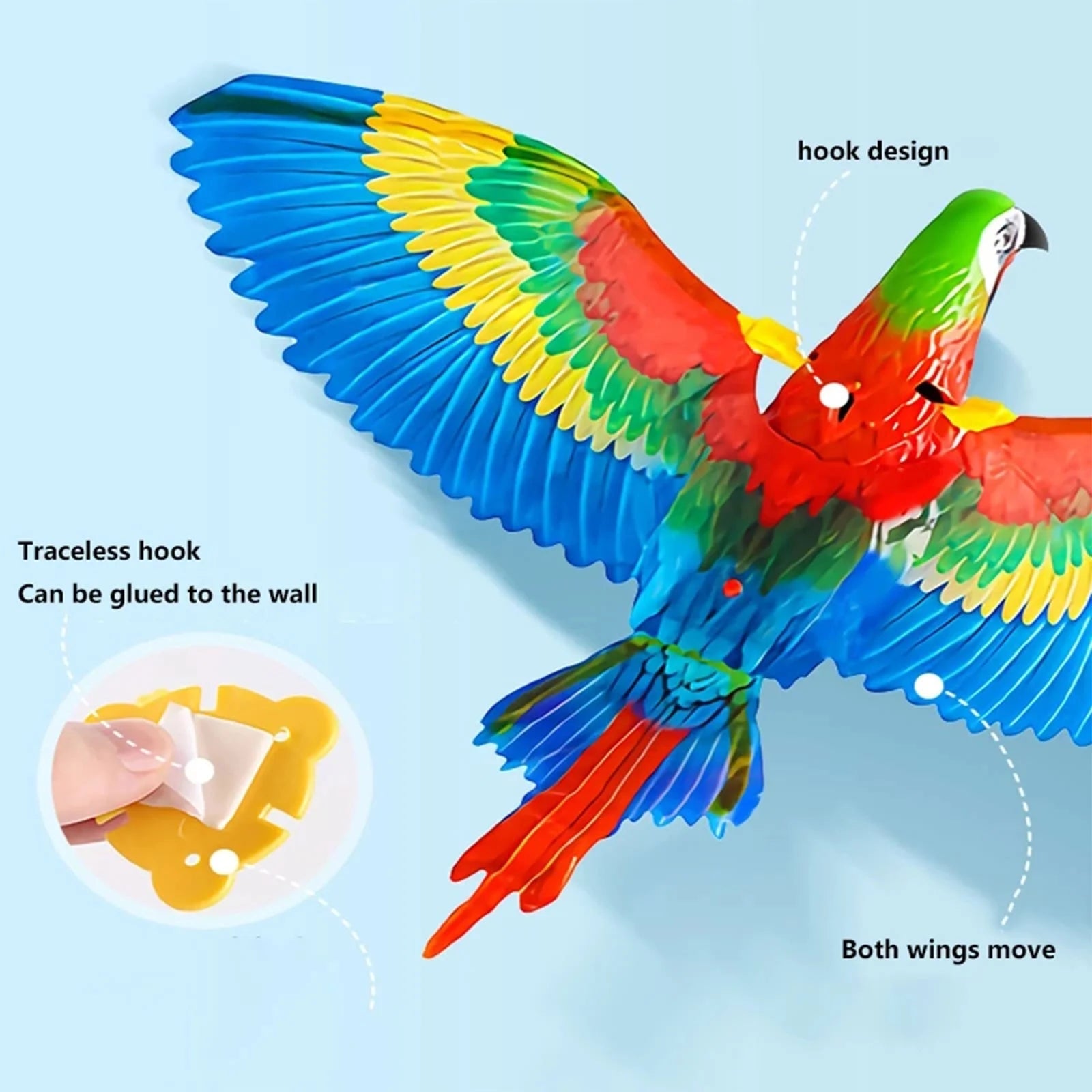 Bird Interactive Electric Cat Toy with Hanging Rope & Flapping Bird, (2 Pack)