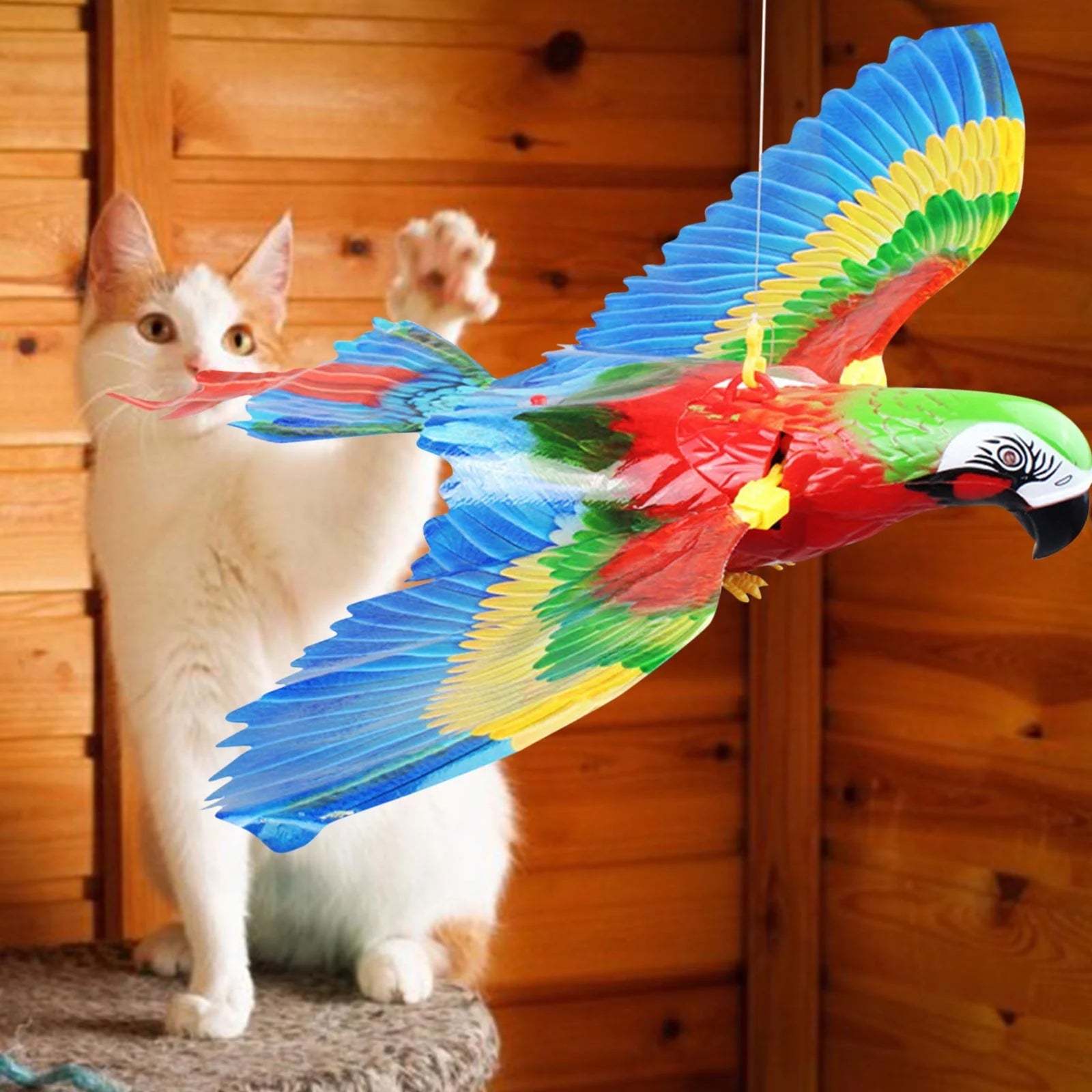 Bird Interactive Electric Cat Toy with Hanging Rope & Flapping Bird, (2 Pack)