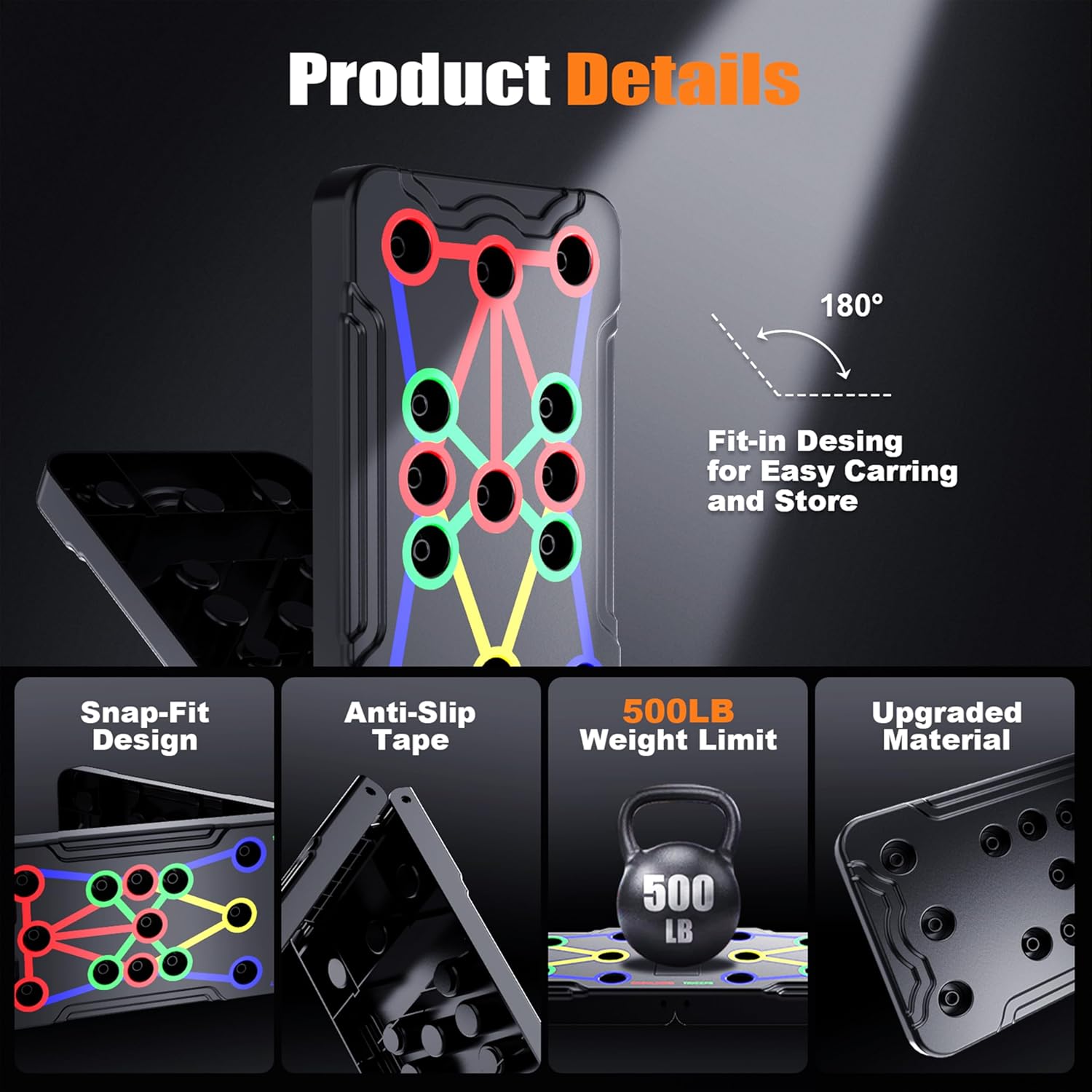 Solid Push up Board Home Workout Equipment Multi-Functional Pushup Stands System Fitness Floor Chest Muscle Exercise Professional Equipment Burn Fat Strength Training Arm Men & Women Weights , Best Choice for Daily Gifts
