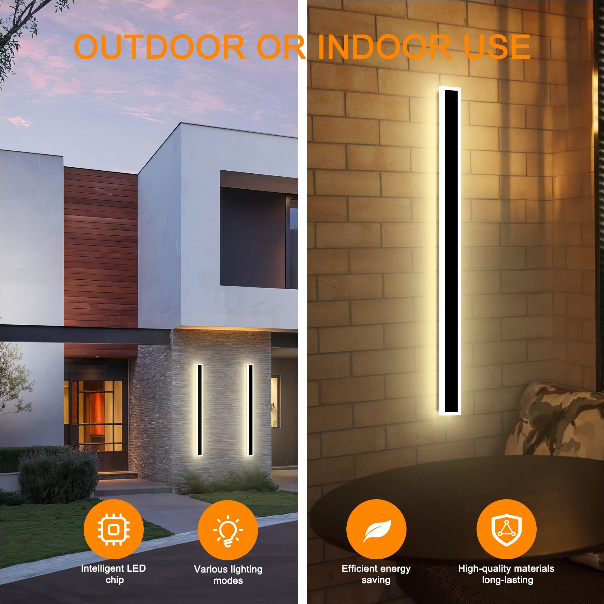 2-Pack 40” RGBW Frame Wall Light for Indoor & Outdoor
