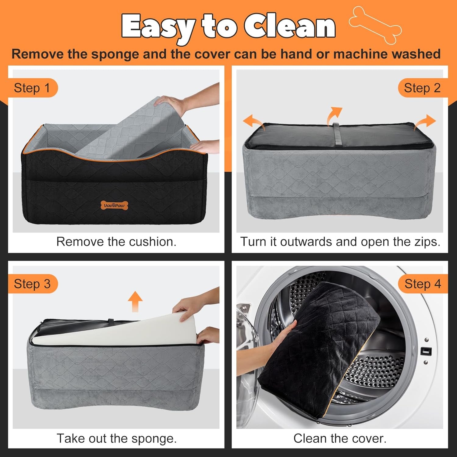 Car Seat for Large Medium Dog, Dog Booster Seats under 60Lbs or 2 Small Dogs Washable, Pet Car Seats with 2 Safety Leashes, Dogs Sofa Bed Cushion Add Thick Sponge, Pet Cars Carrier for Travel