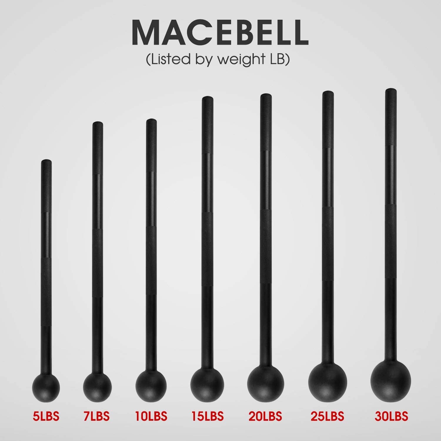 Steel Mace Bell for Strength Training - Support Full Body, Muscles, Shoulder, Grips &amp; Forearms Workouts to Rehabilitation, Stretching 5, 7, 10, 15, 20, 25, 30Lb for Woman &amp; Man