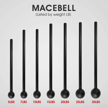 Steel Mace Bell for Strength Training - Support Full Body, Muscles, Shoulder, Grips &amp; Forearms Workouts to Rehabilitation, Stretching 5, 7, 10, 15, 20, 25, 30Lb for Woman &amp; Man