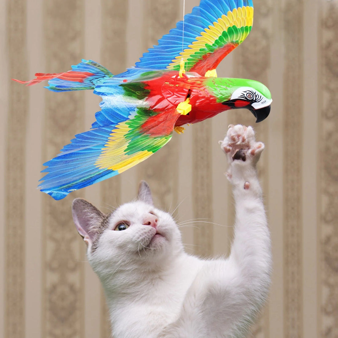 Bird Interactive Electric Cat Toy with Hanging Rope &amp; Flapping Bird, (2 Pack)
