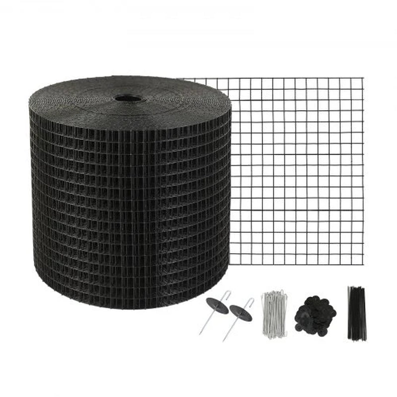 VEVOR 6 Inch X 100Ft Solar Panel Bird Guard, Critter Guard Roll Kit with 100Pcs Stainless Steel Fasteners, Solar Panel Guard with Rust-Proof PVC Coating, 1/2 Inch Wire Roll Mesh