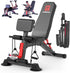 Adjustable Weight Bench,Utility Workout Bench Foldable Incline Decline Benches for Home Gym Full Body Workout,Load 600LBS