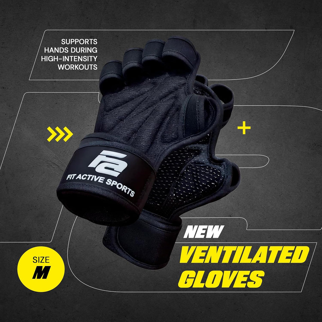 New Ventilated Weight Lifting Workout Gloves with Built-In Wrist Wraps for Men and Women - Great for Gym Fitness, Cross Training, Hand Support &amp; Weightlifting.