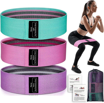 Resistance Bands, Exercise Workout Bands for Women and Men, 3 Set of Stretch Bands for Booty Legs for Yoga Starter, Pilates Flexbands
