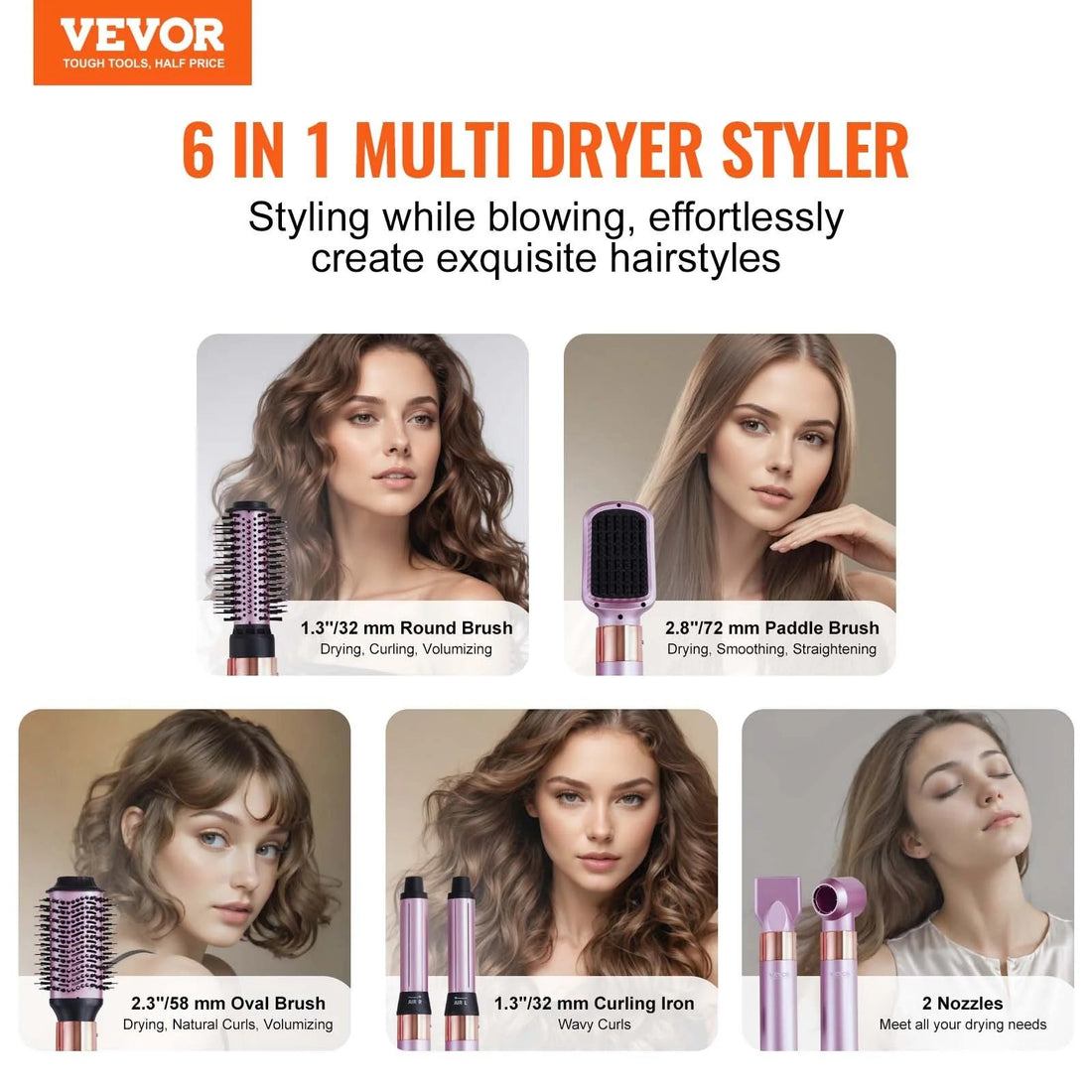 6-in-1 hot air brush