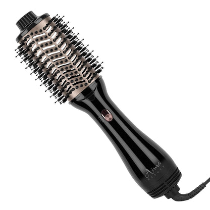 One Step Hair Dryer &amp; Volumizing Hot Air Brush, Blow Dryer, Ceramic Straightener, Curler &amp; Hot Comb 4 in 1 Salon Ionic Brush, Hair Styling Tools, Black