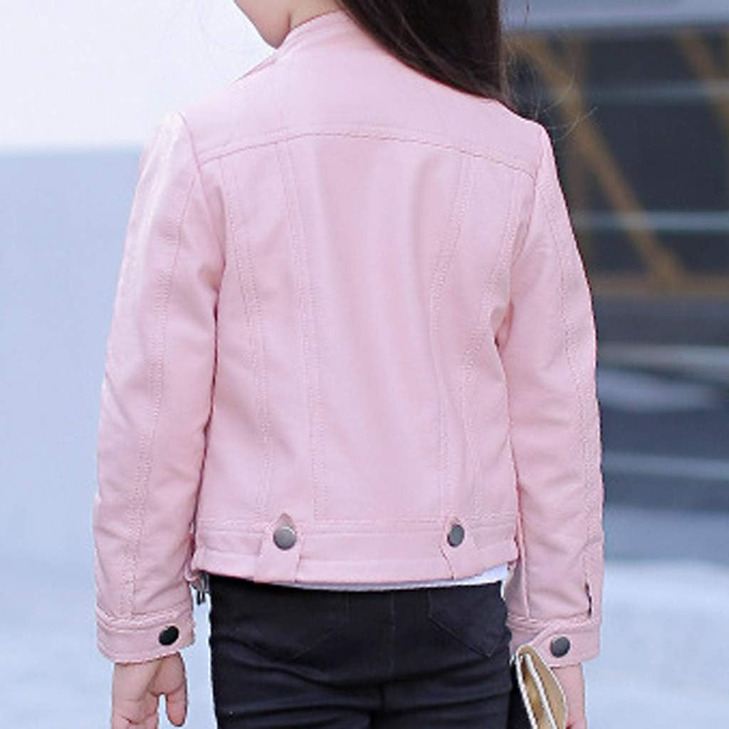 Children Kid Girls Boys Autumn Clothes Stylish Zipper Pockets Cold Leather Jacket 0-12 Months