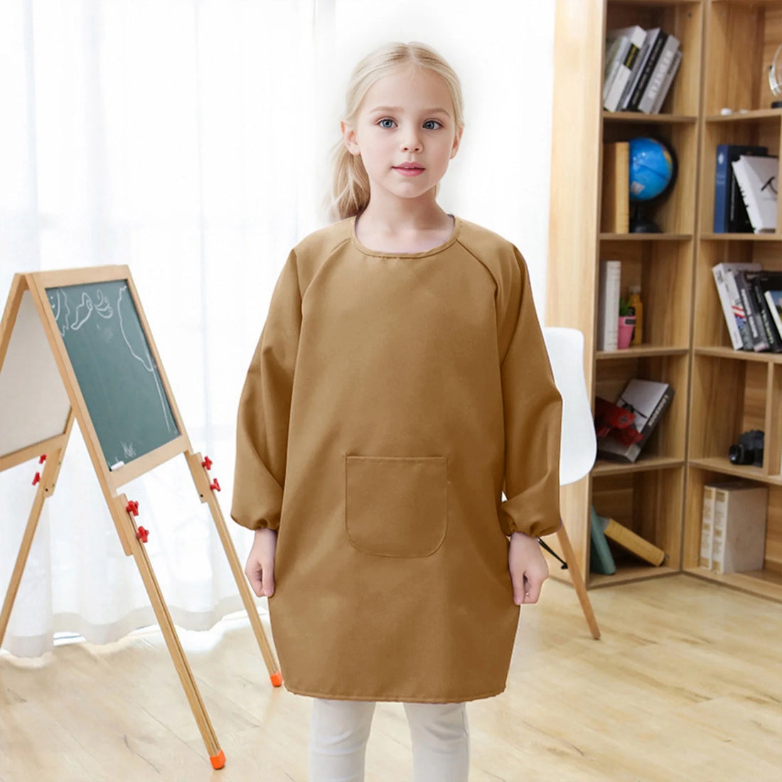 Kid Tshirts Art Cover Ups with Pocket for Children Artist Painting Shirts Oversized Clothes for 2-4 Years