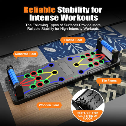 Solid Push up Board Home Workout Equipment Multi-Functional Pushup Stands System Fitness Floor Chest Muscle Exercise Professional Equipment Burn Fat Strength Training Arm Men &amp; Women Weights , Best Choice for Daily Gifts