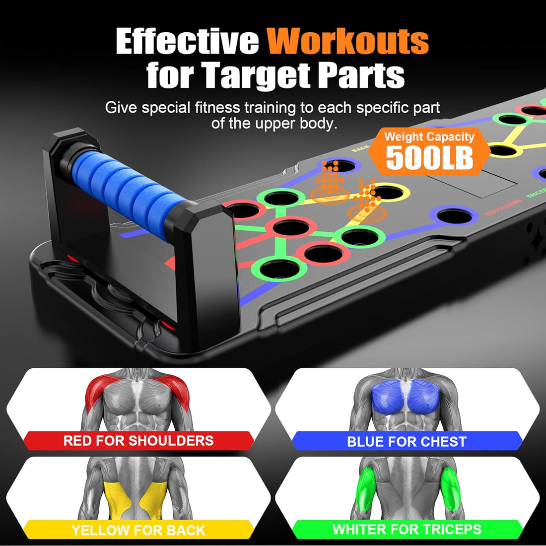 Solid Push up Board Home Workout Equipment Multi-Functional Pushup Stands System Fitness Floor Chest Muscle Exercise Professional Equipment Burn Fat Strength Training Arm Men &amp; Women Weights , Best Choice for Daily Gifts