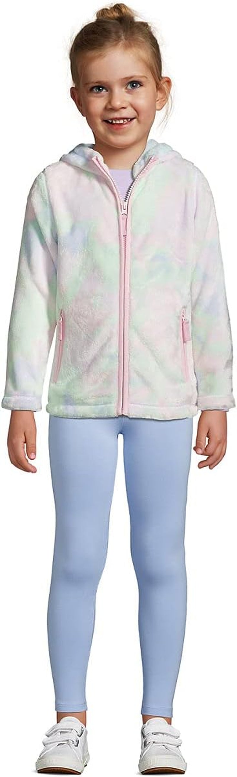 Girls Softest Fleece Hooded Jacket Soft Multi Tie Dye Kids Xxs
