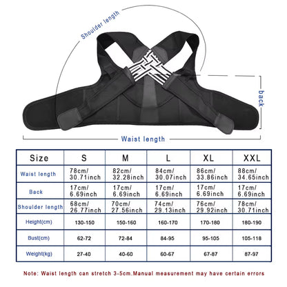 Back Brace Posture Corrector for Women and Men, Shoulder Straightener Adjustable Full Back Support Upper and Lower