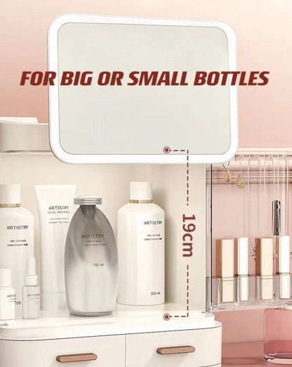 All-In-One Organizer with Led Mirror for Makeup Skincare &amp; Accessories
