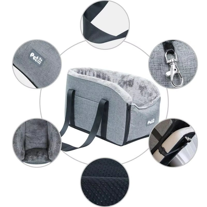 Portable Pet Dog Car Seat Central Control Nonslip Kennel Bed for Dog Cat Travel Accessories Dog Carriers Safety Car Armrest Box