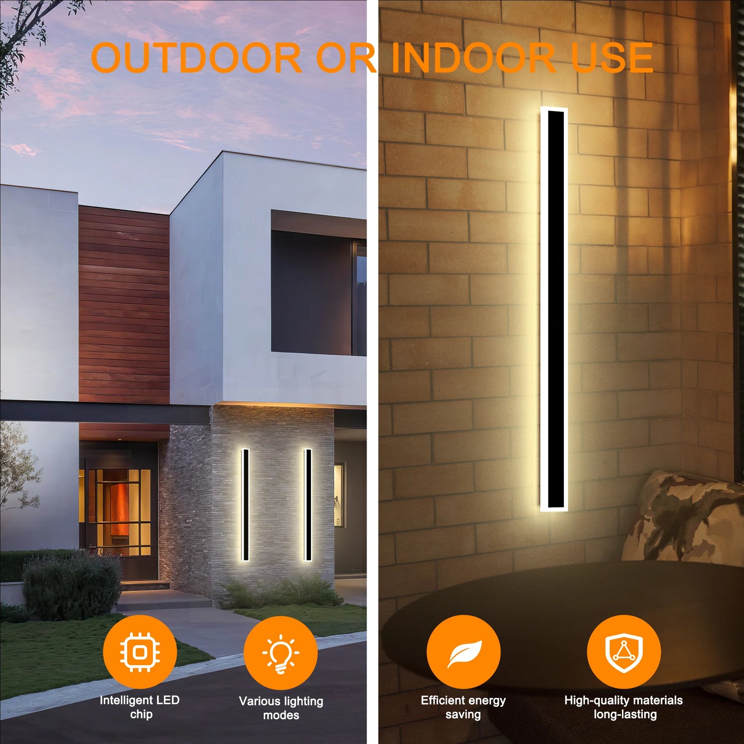 2-Pack 40” RGBW Frame Wall Light for Indoor &amp; Outdoor