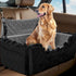Dog Car Seat for Large/Medium Dogs, Dog Booster Seat for under 55Lbs or 2 Small Dogs, Non-Slip Removable and Washable Pet Car Seat,2 Safety Leashes, Travel Pet Bed, Black Flower