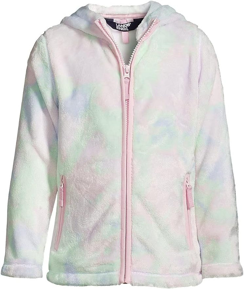 Girls Softest Fleece Hooded Jacket Soft Multi Tie Dye Kids Xxs