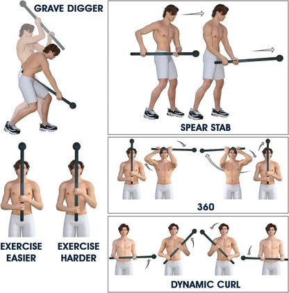 Steel Mace Bell for Strength Training - Support Full Body, Muscles, Shoulder, Grips &amp; Forearms Workouts to Rehabilitation, Stretching 5, 7, 10, 15, 20, 25, 30Lb for Woman &amp; Man