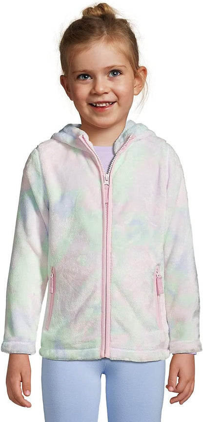 Girls Softest Fleece Hooded Jacket Soft Multi Tie Dye Kids Xxs